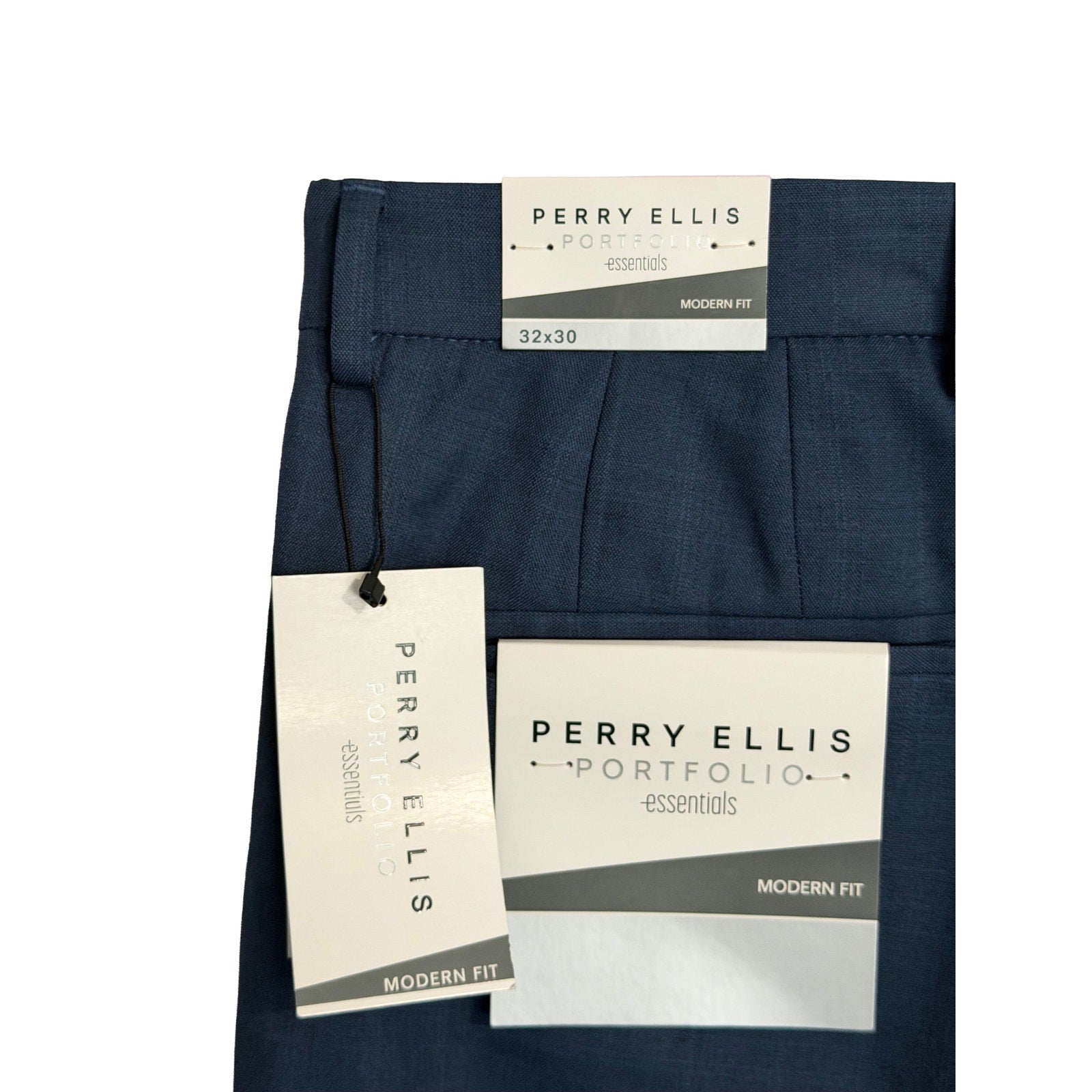 Perry Ellis Portfolio Pants Men's 32"x30" Modern Fit Dress Pants Mood Indigo
