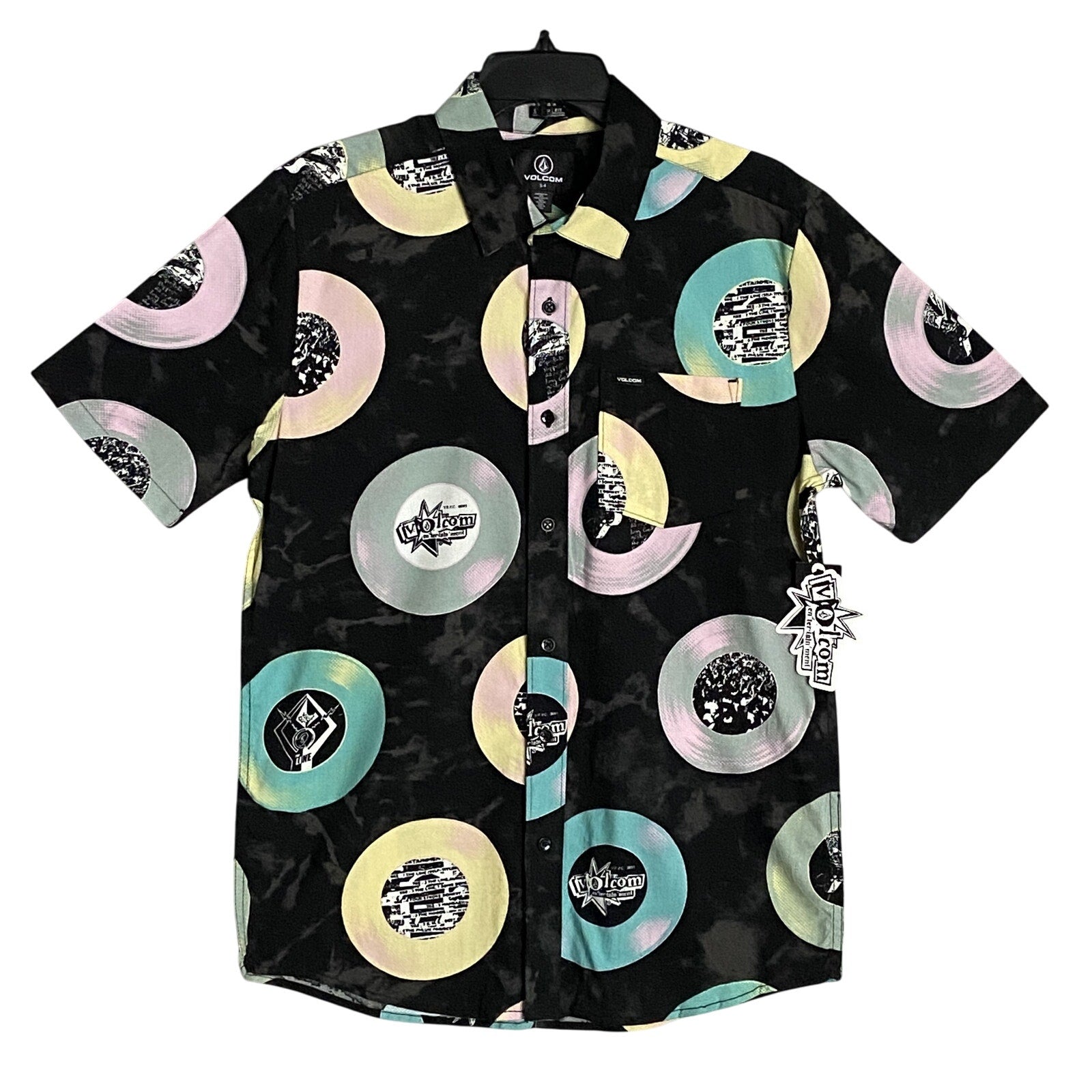Volcom Casual Shirt Men's Small V-Entertainment Short Sleeve Classic Fit
