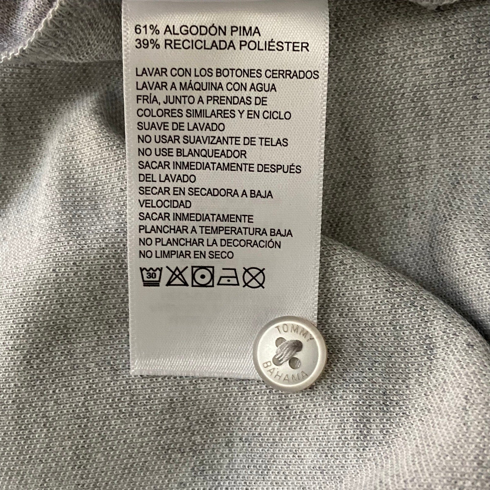 Tommy Bahama Polo Shirt Men's Large Island Zone Pima Cotton Gray Heather