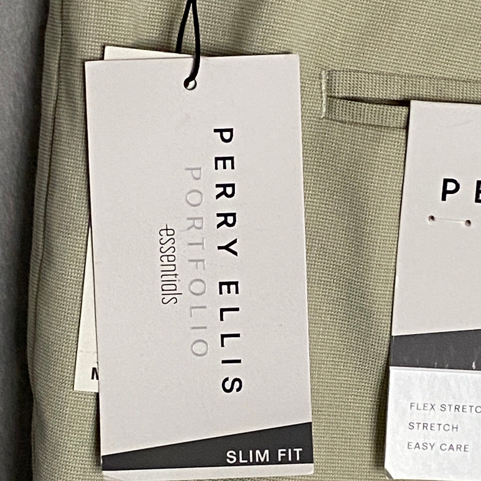 Perry Ellis Dress Pants Men's 38x30 Portfolio Slim Fit Flat Front Sand