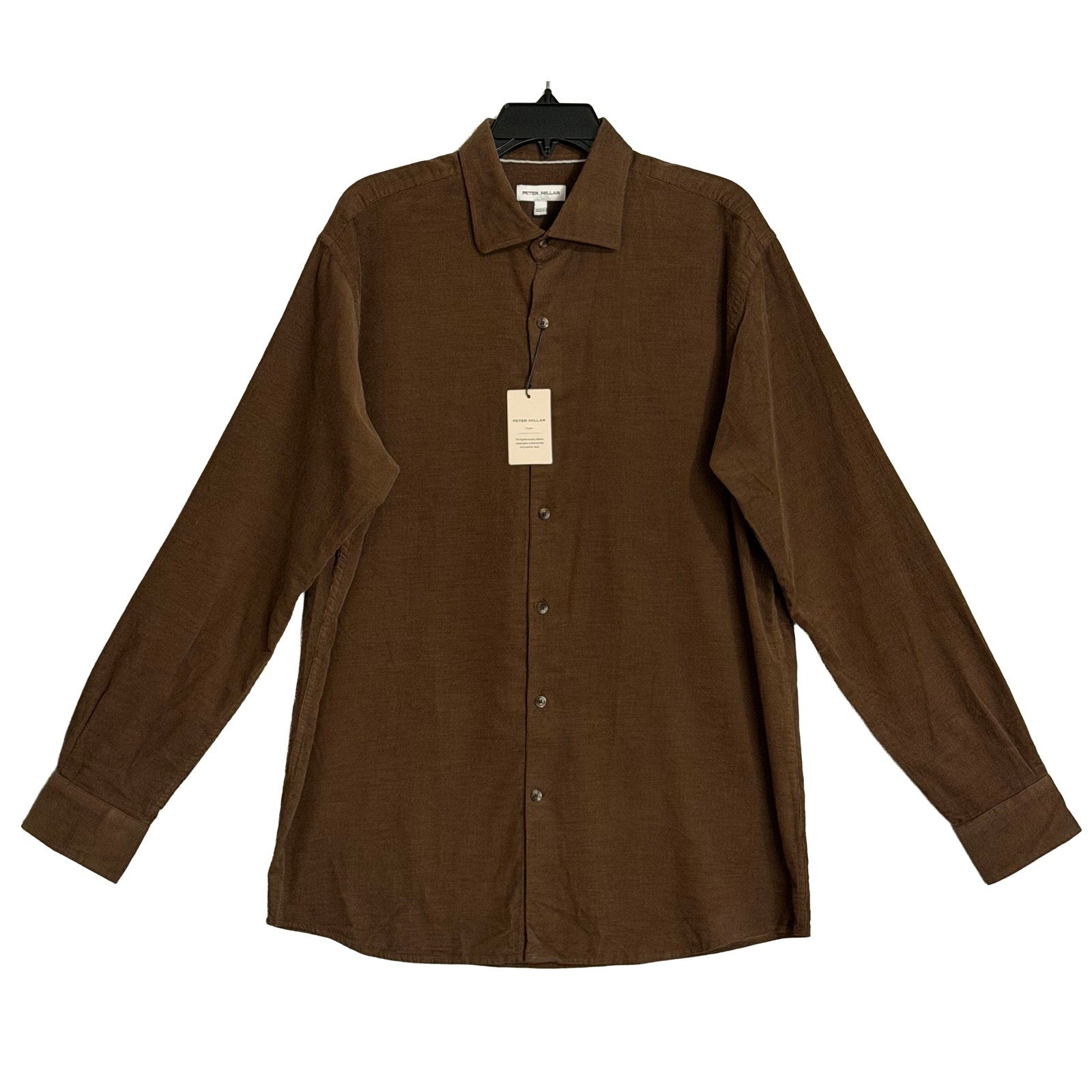 Peter Millar Cotton Cashmere Corduroy Sport Shirt Men's XXL French Press