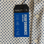 Nautica Dress Shirt Men's 14-14.5 32/33 Performance Slim Fit Blue Floral NEW