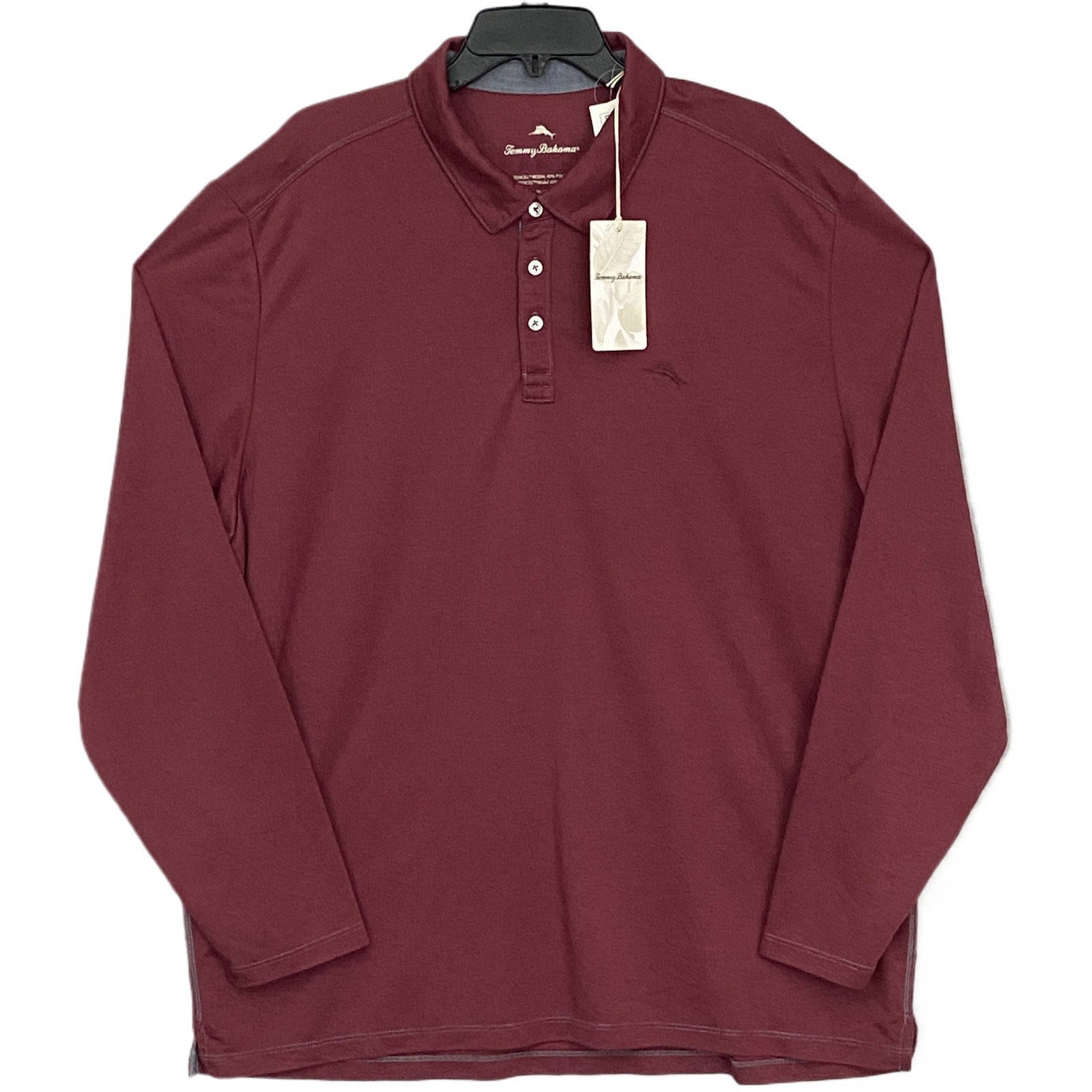 Tommy Bahama Men's XXL "Kohala Peak" Long Sleeve Polo Cherry Stone
