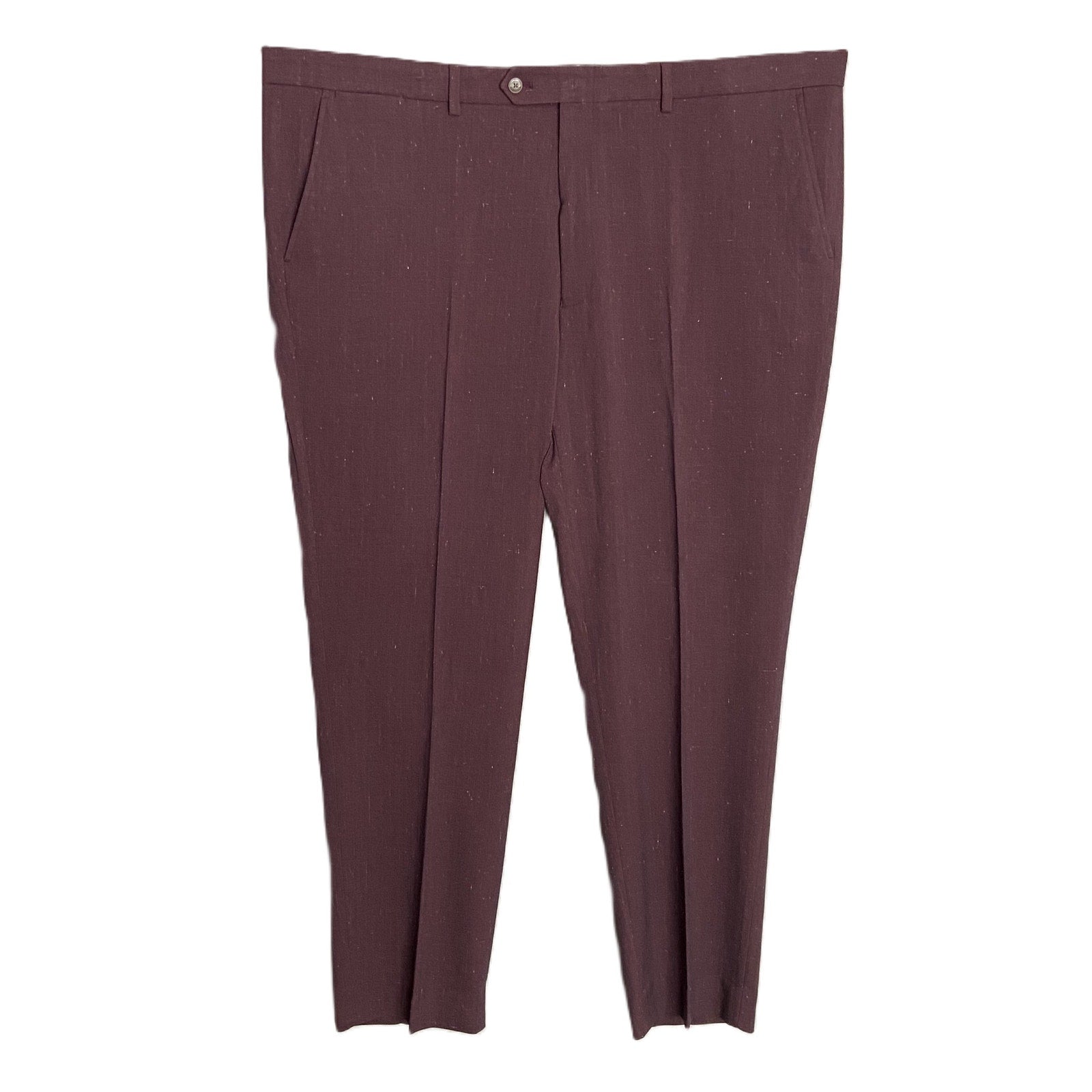 Nautica Ceylon Dress Pant Men's 46x32 Flat Front Active Stretch Burgundy