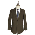 Nautica Men's Suit 40L 36W 2-Piece Suit Modern Fit Gaff Active Stretch Olive