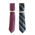 Perry Ellis Portfolio Men's Ties Lot of 2 Magenta Bartolle Mini & Navy Stripe