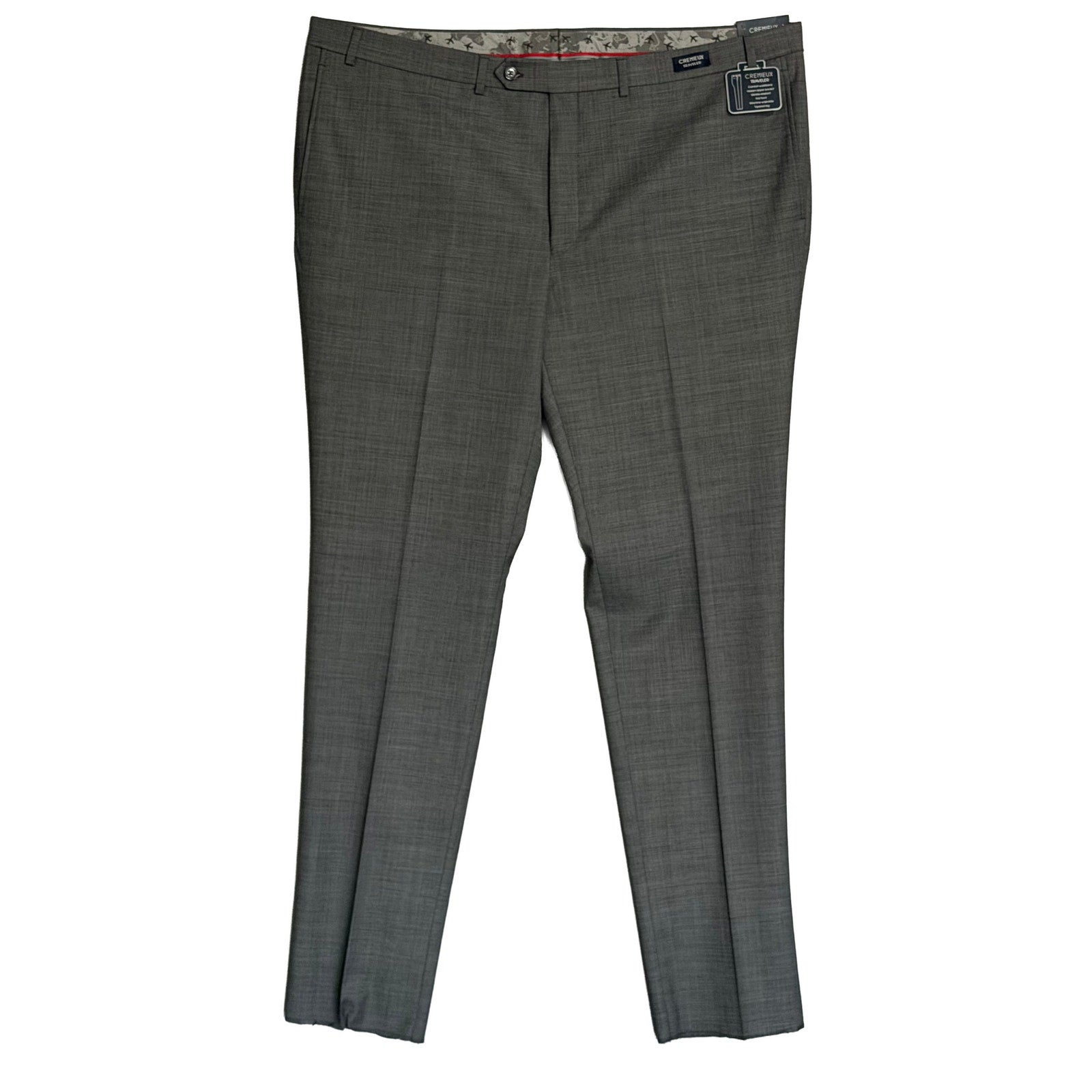 Daniel Cremieux Dress Pant Men's 46R Traveler Raw Hem Comfort Waist Gray