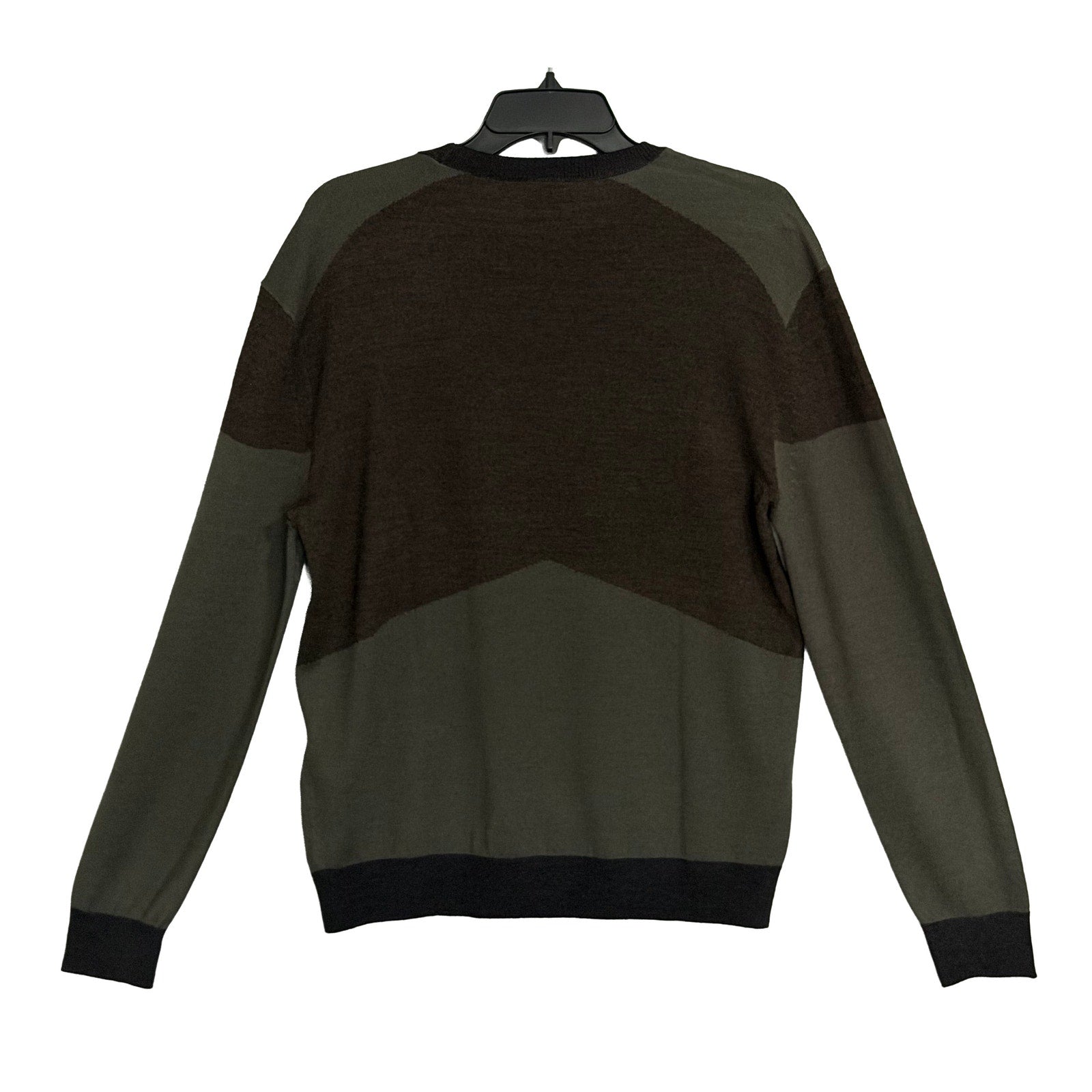 Armani Exchange Sweater Men's Small Crew Neck Lightweight Wool Color-Block