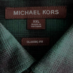Michael Kors Men's XXL Classic Fit Shirt Dark Emerald Stretch