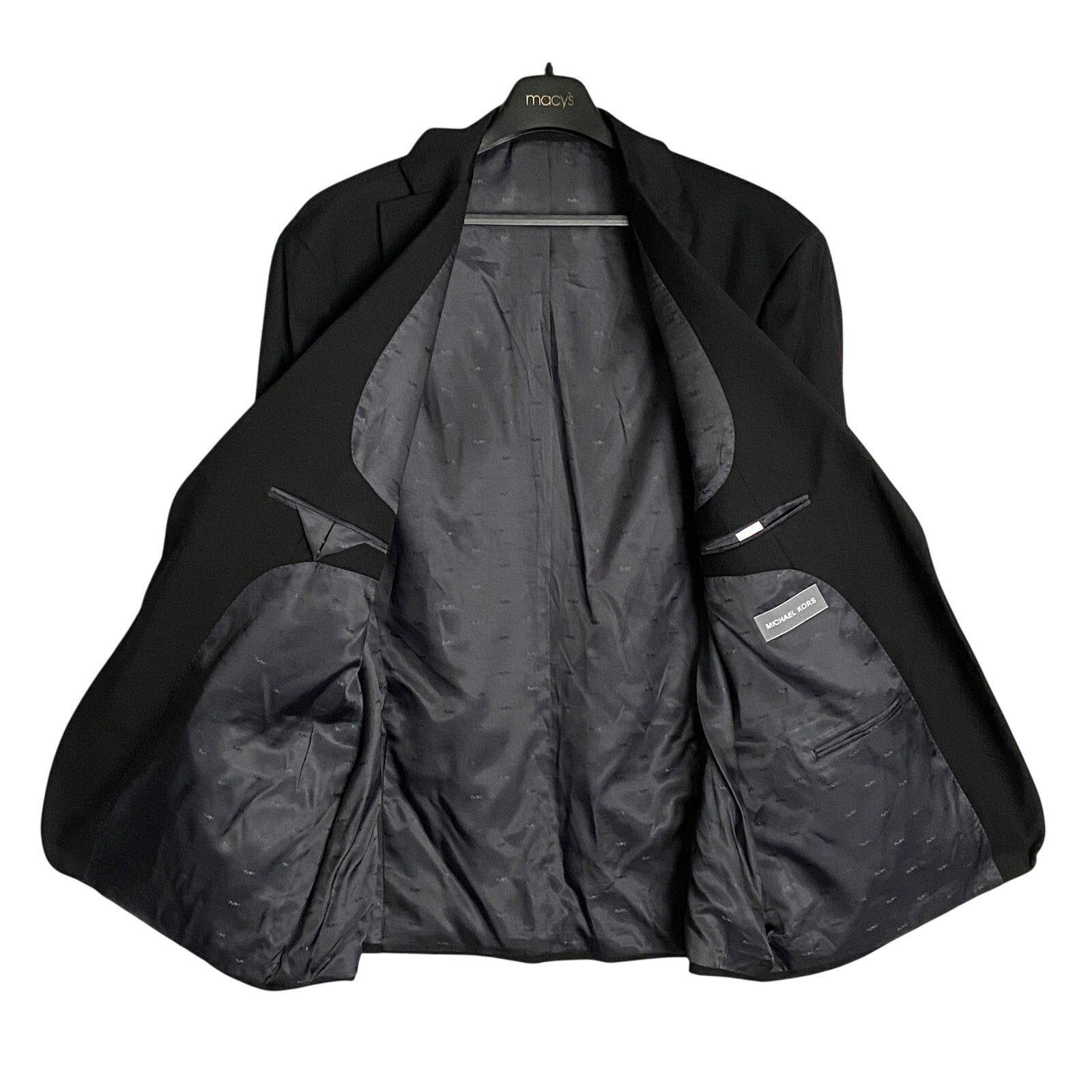 Michael Kors Suit Jacket Men's 50L Modern Fit Airsoft Stretch Solid Black