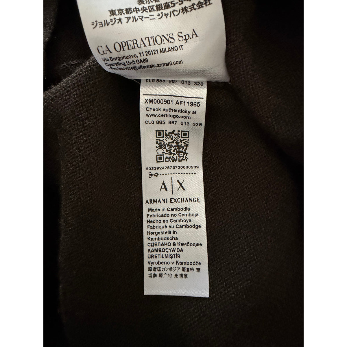 Armani Exchange Sweater Men's XXL Crew Neck Lightweight Wool Color-Block