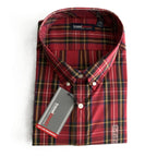 Roundtree & Yorke TravelSmart Big & Tall Men's 4XB Dress Shirt Red Plaid
