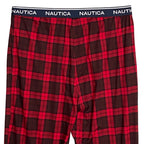 Nautica Sleep Pant Men's XL RestLuxe Elastic Waist Pockets Red & Black Check