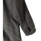 Michael Kors Overcoat Men's 46R Pike Slim Fit Coat Wool Black White Herringbone