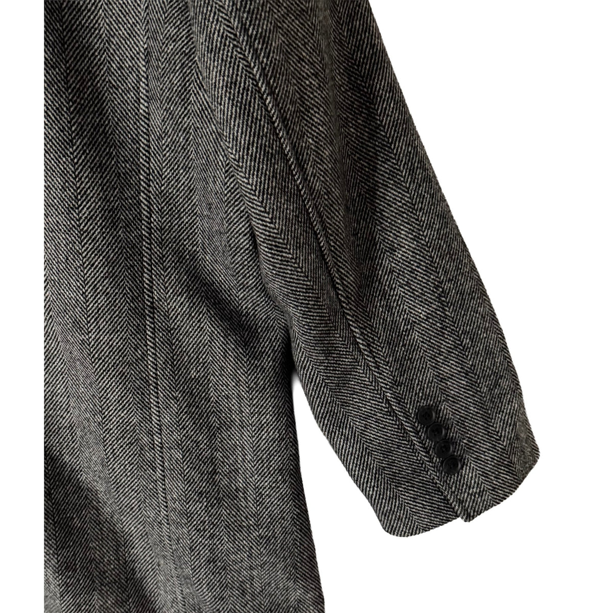 Michael Kors Overcoat Men's 46R Pike Slim Fit Coat Wool Black White Herringbone