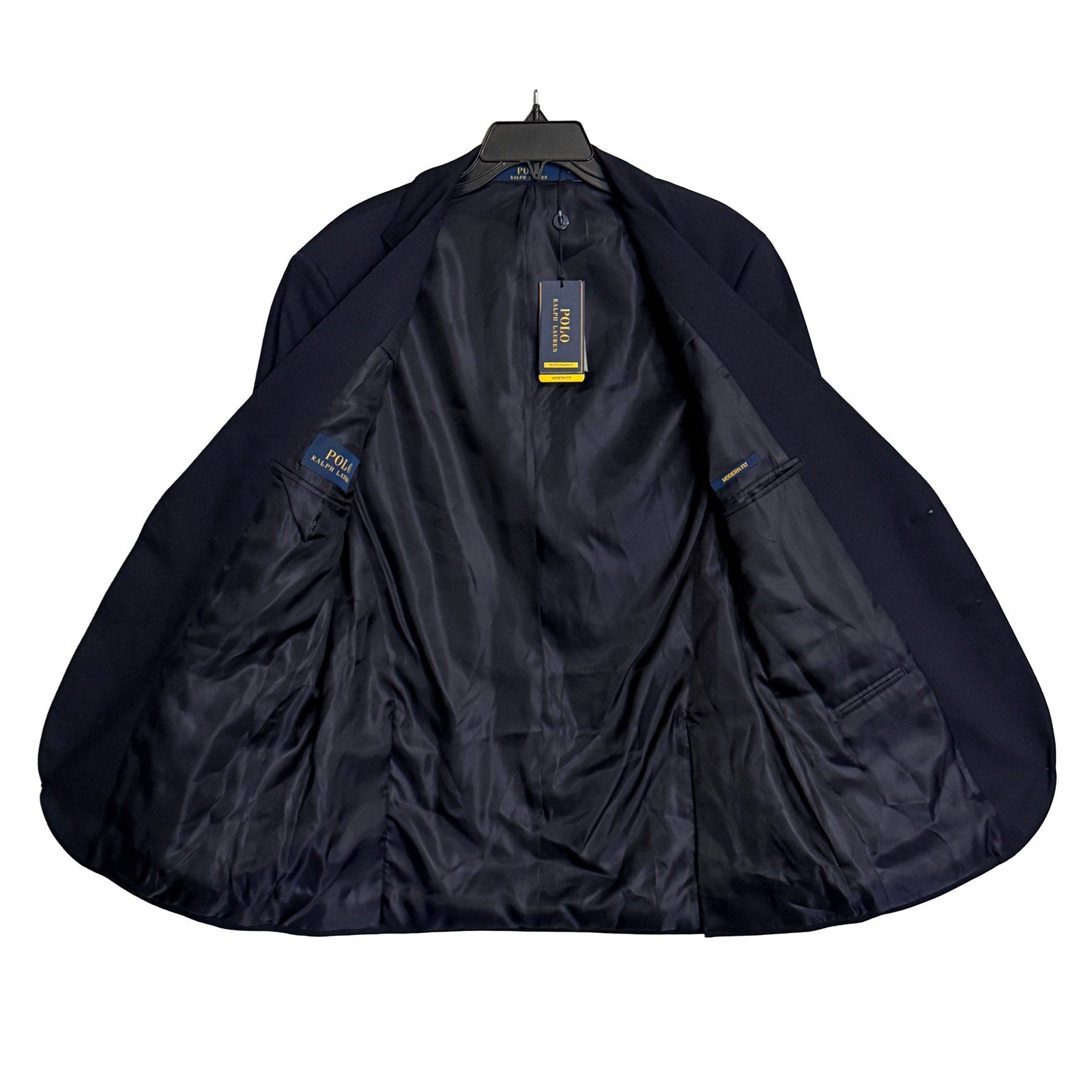 Lauren Ralph Lauren Performance Suit Coat Men's 42L Modern Fit Solid Navy