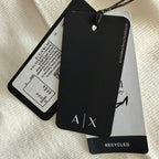 Armani Exchange Milano / New York Knit Beanie One Size Folded Cuff White
