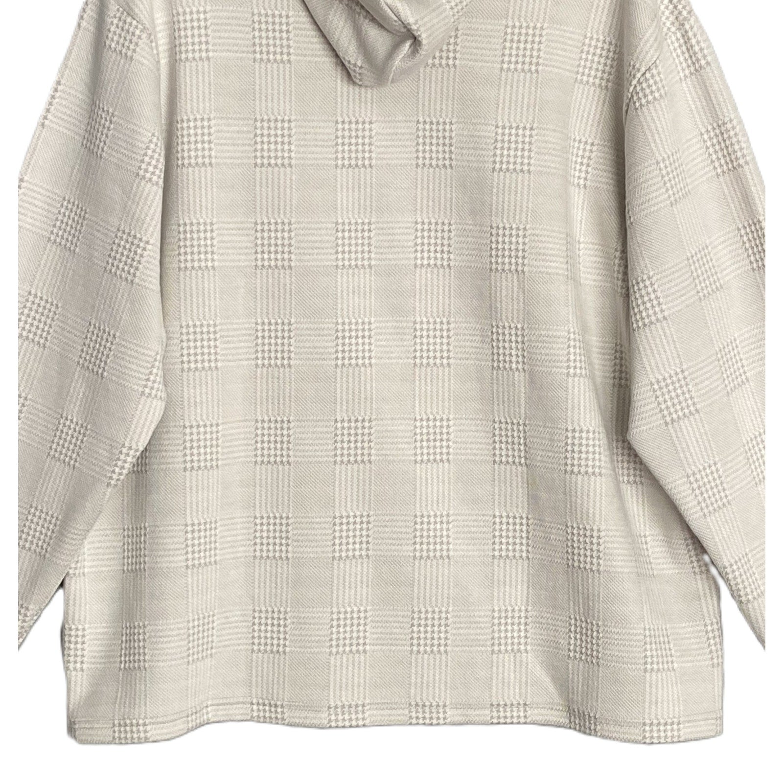 Daniel Cremieux 38 Hoodie Men's XXL Drawstring Hood Lt Grey Heather Check