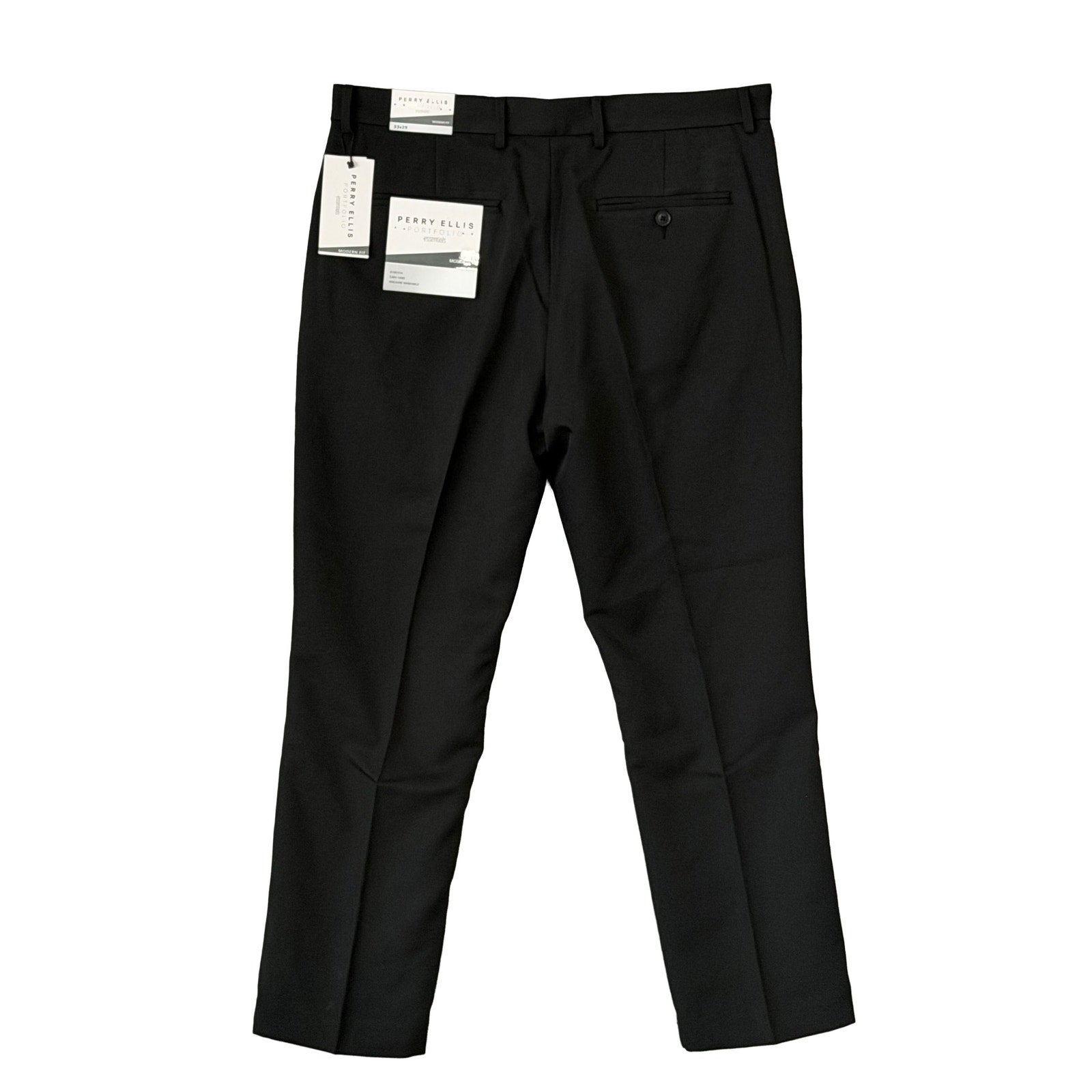 Perry Ellis Portfolio Pants Men's 33"x29" Dress Pants Modern Fit Caviar