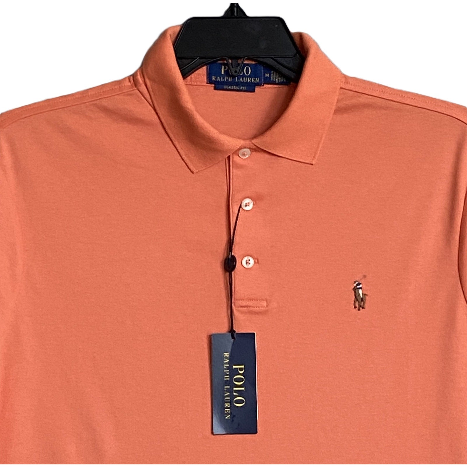 Polo Ralph Lauren Polo Shirt Classic Fit Short Sleeve Orange Men's Medium