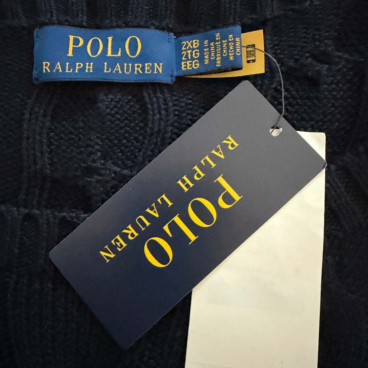 Polo Ralph Lauren Cable-Knit Sweater Men's 2XB Big & Tall Cotton Dark Blue