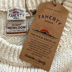 Faherty Heirloom Cotton Sweater Men's 2XLT Organic Cotton Crew Neck Bone