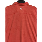 Tommy Bahama Shirt Men's XXL "Palm Coast Isles" Polo Shirt Red Flash