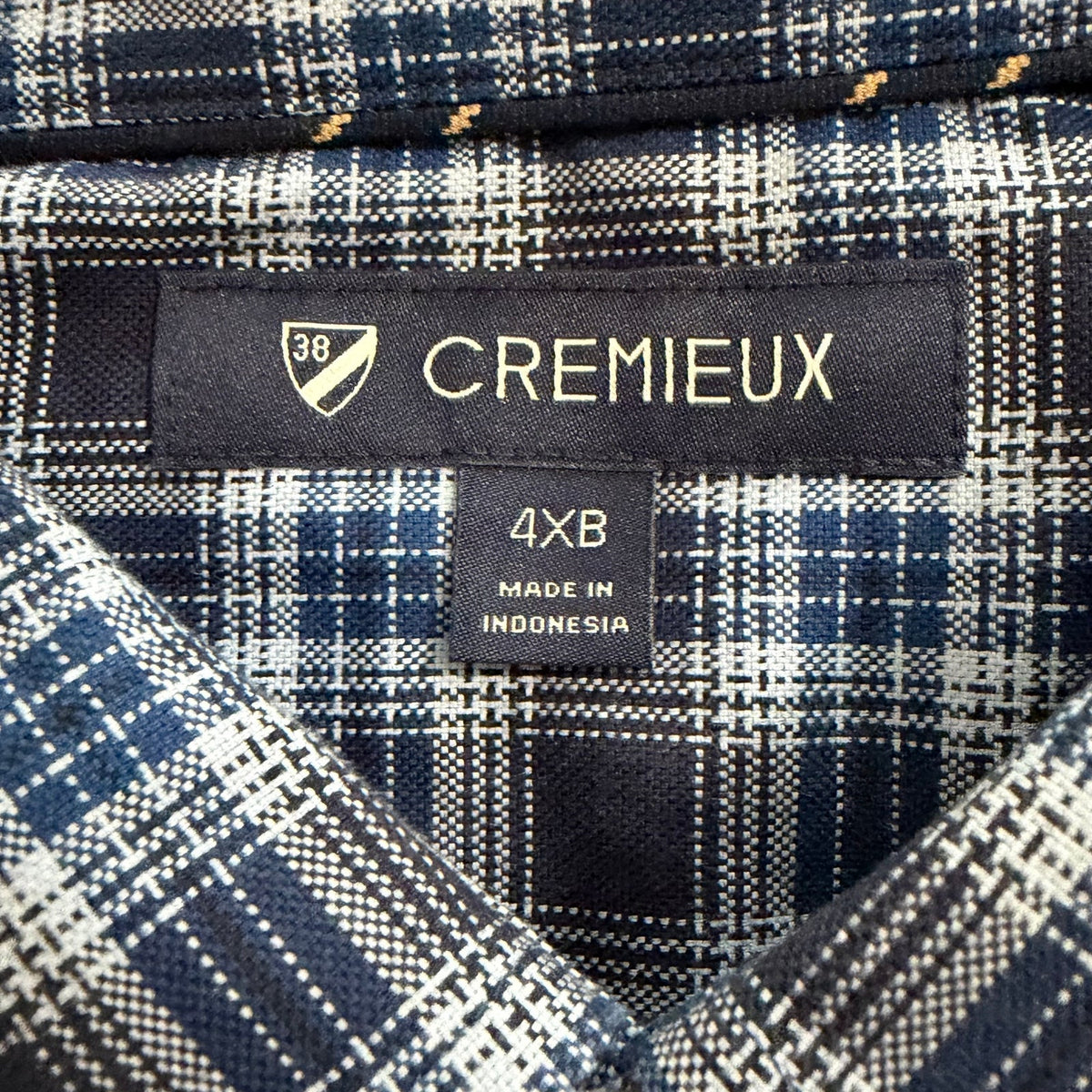 Daniel Cremieux Dress Shirt Men's 4XB Big & Tall Button-Down Stretch Dark Navy Plaid