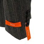 Tallia Men's Suit Jacket 36 Short Wool Blend Stretch Charcoal Brown Stripe