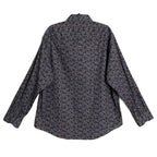 Quieti Button-Up Shirt Men's XXL Long Sleeve Stretch Cotton Black Red Floral