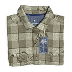 Tommy Bahama Flannel Shirt Men's XL "Fireside Palm Springs" Stretch Tea Leaf
