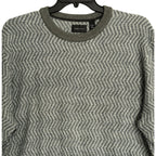 Perry Ellis Sweater Men's XLT Big & Tall Yarn Herringbone Crew Neck Gray NWT