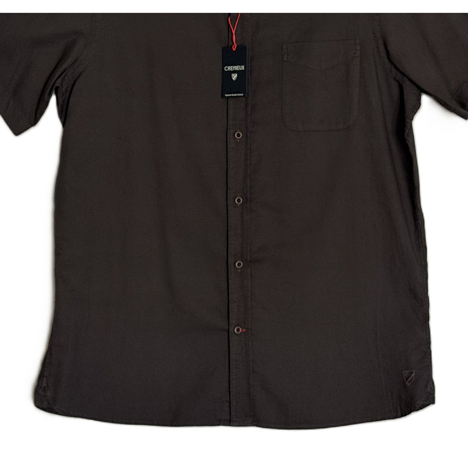 Daniel Cremieux 38 Shirt Men's Large Short Sleeve Cotton Button-Down Gray