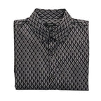 Alfani Dress Shirt Men's Medium Button-Up Cotton Long Sleeve Black Geo Print