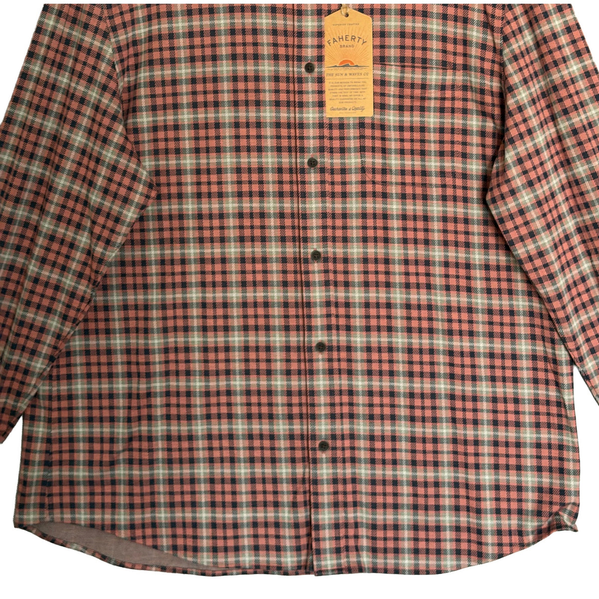 Faherty Coastline Knit Shirt Men's XXL Long Slv Supima Cotton Stretch Plaid
