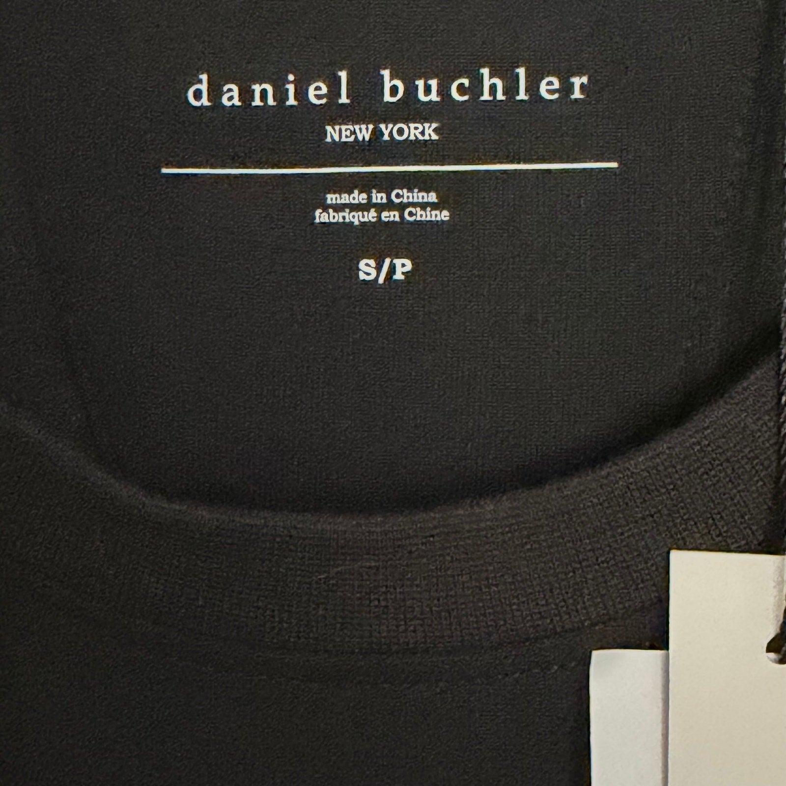 Daniel Buchler T-Shirt Men's Small Crew Neck Long Sleeve Stretch Solid Black