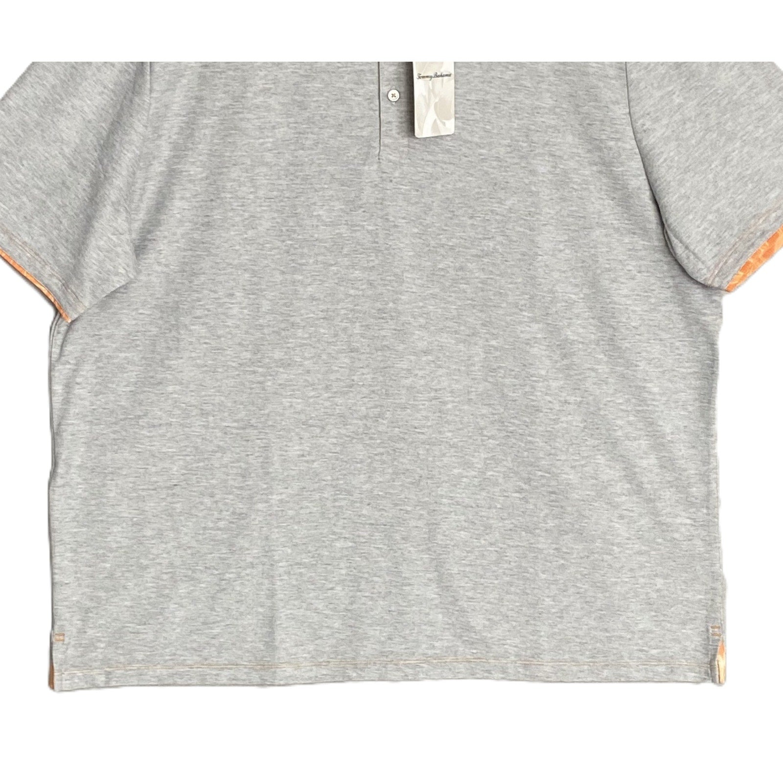 Tommy Bahama Polo Shirt Men's Large Island Zone Pima Cotton Gray Heather