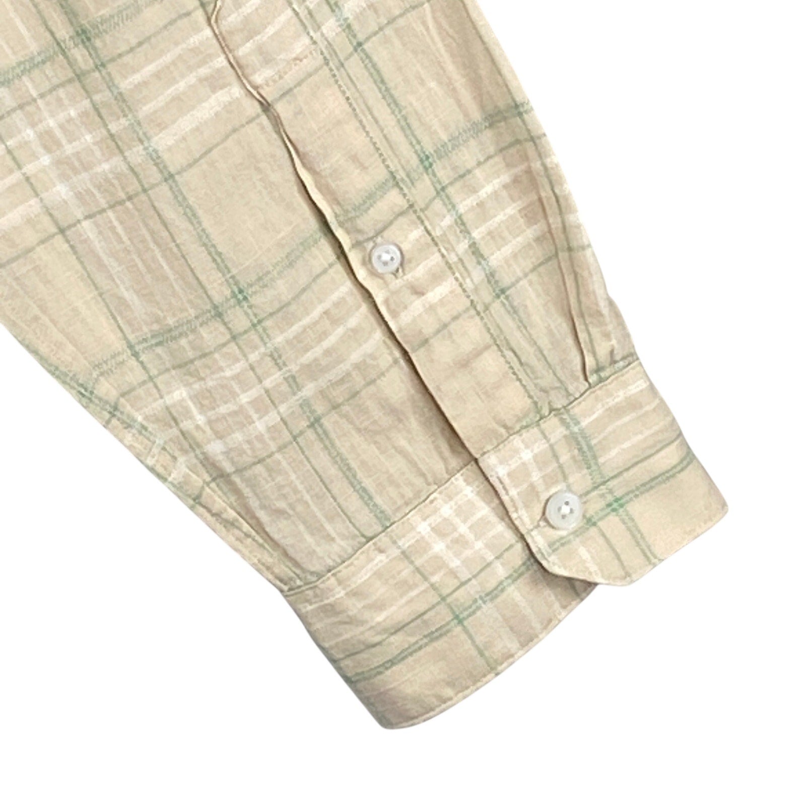 Vince Shirt Men's 2XL Classic Fit Linen Blend Long Sleeve Button-Up Shirt Beige