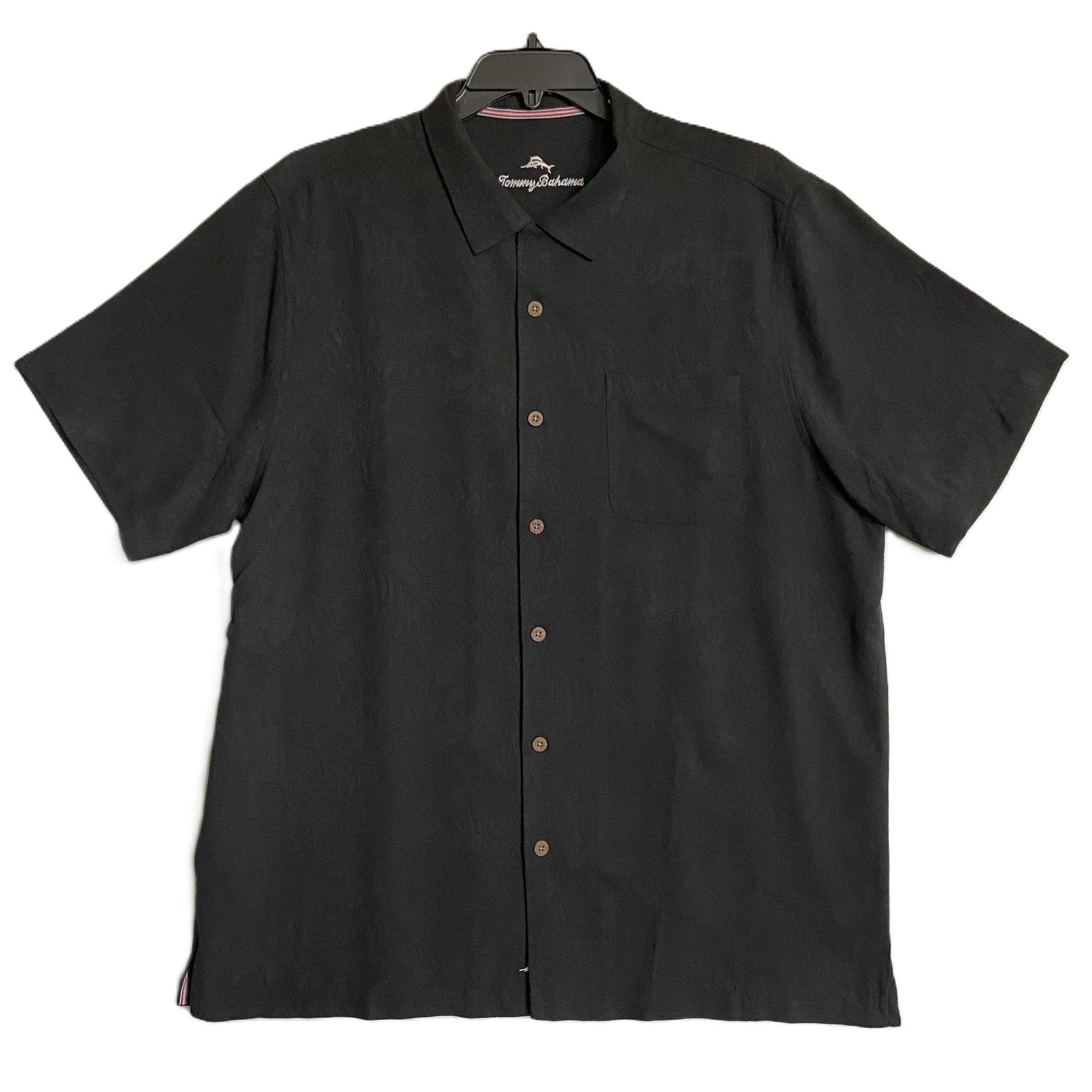 Tommy Bahama Shirt Men's XLT Big & Tall "Tropic Isles" Silk Black Floral NEW