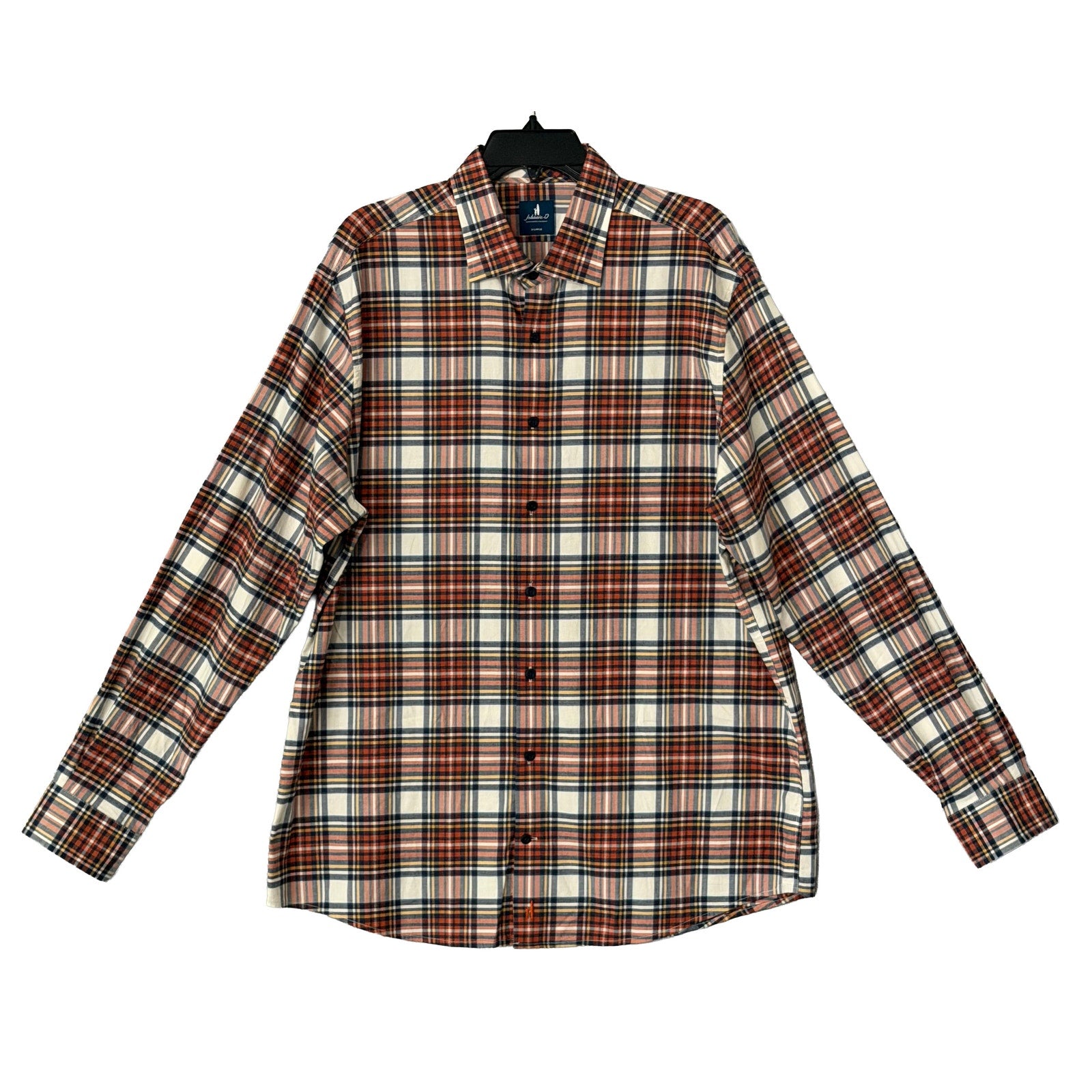 Johnnie-O Knick Performance Men's XL Flannel Button-Down Shirt Pumpkin