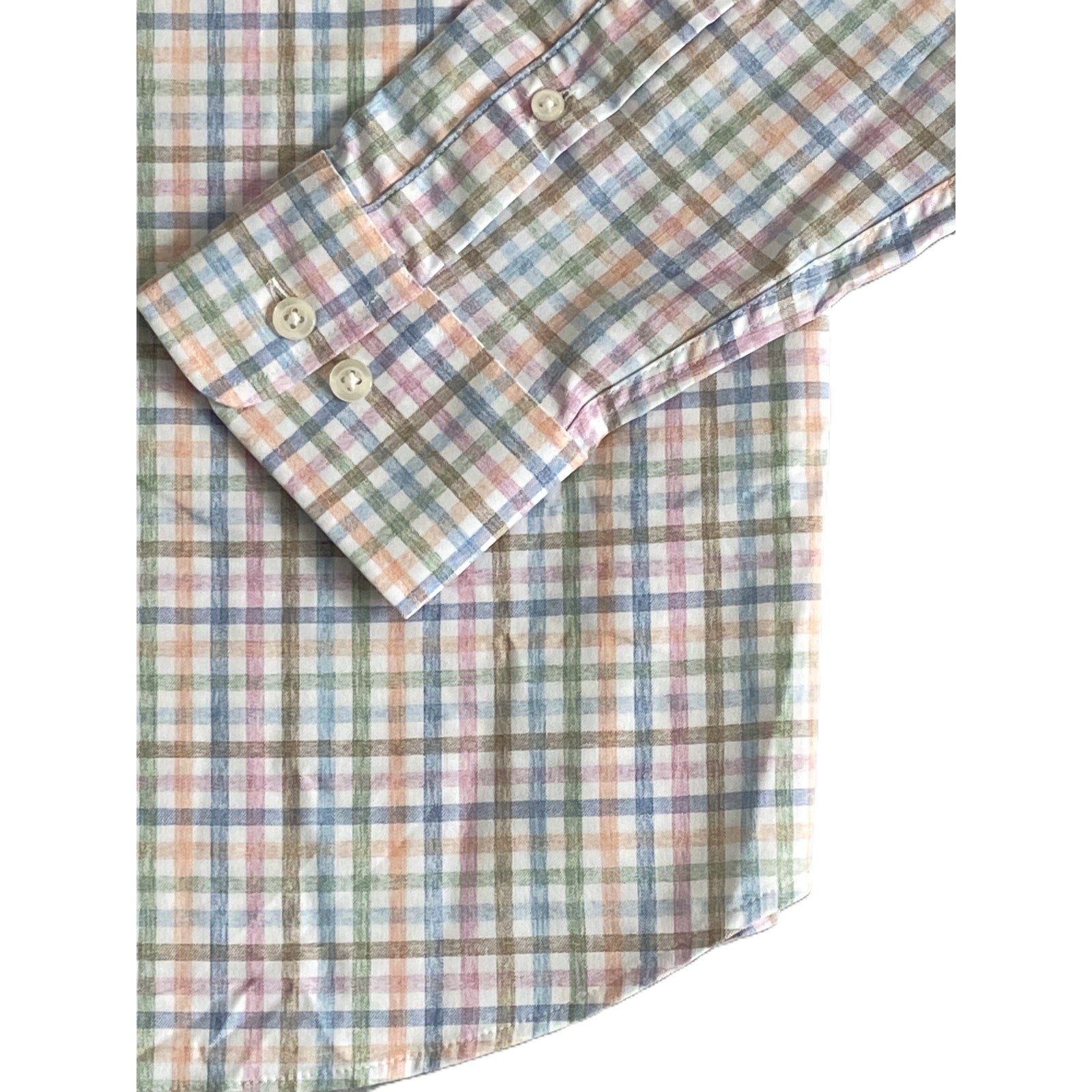 Johnnie-O Performance Shirt Men's Medium Button-Down Stretch Multicolor Check
