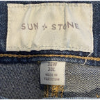 Sun + Stone Jeans Men's 36x30 Slim-Fit Distressed Blue Denim Riverview Wash
