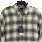Psycho Bunny Flannel Shirt Men's XL Kurt Plaid Long Sleeve Blackened Pearl