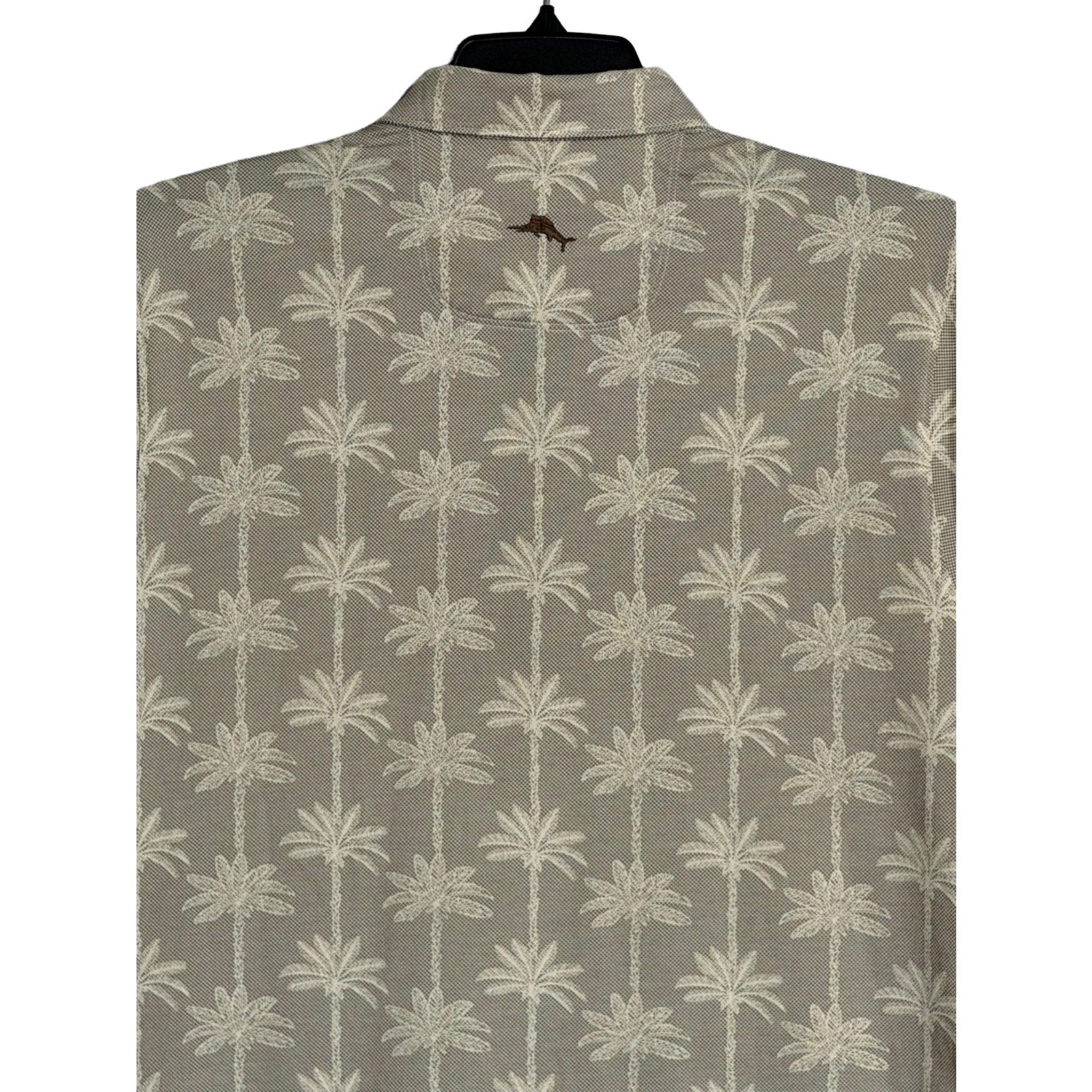 Tommy Bahama Polo Shirt Men's Medium "San Lucio Palm Lane Polo" Chinchilla