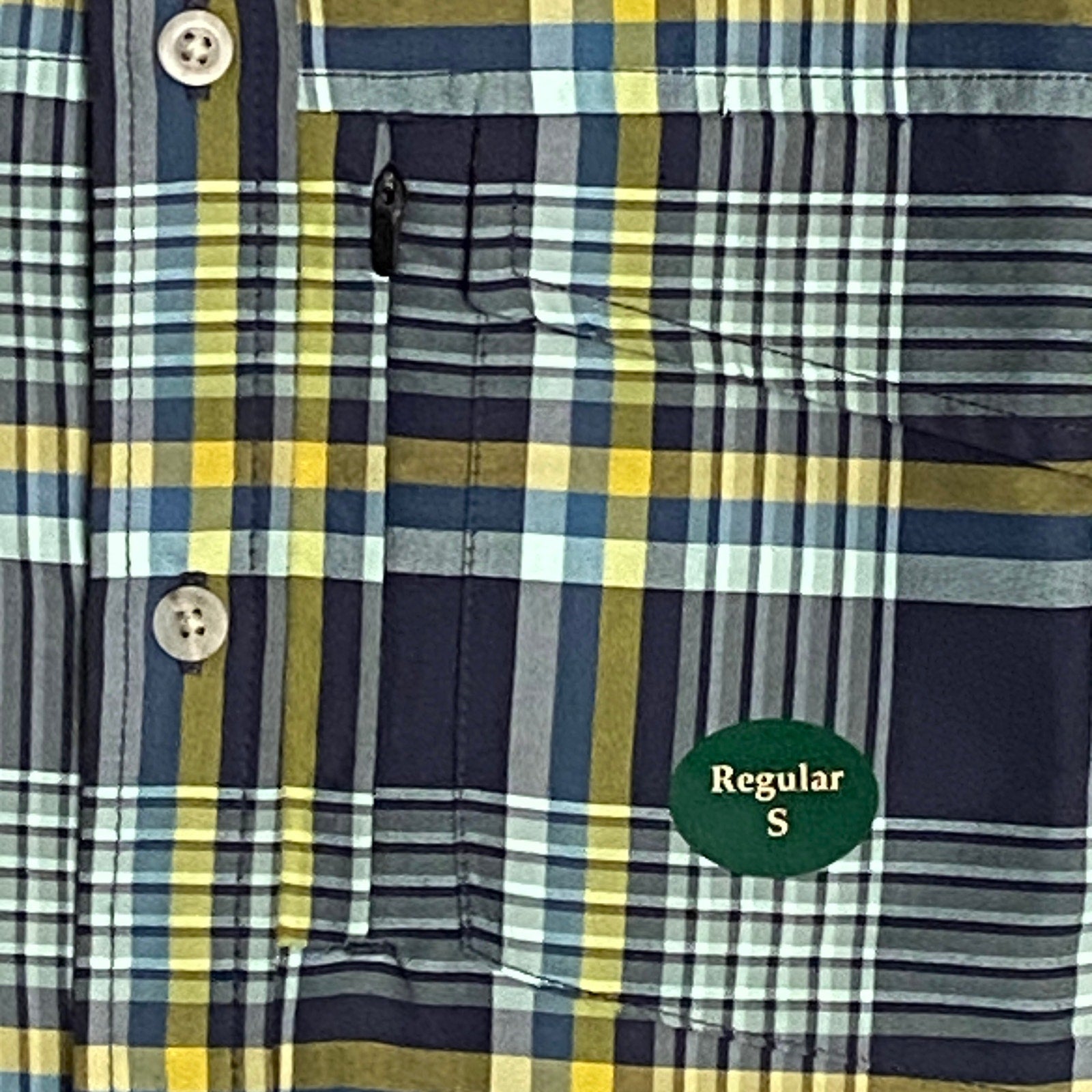L.L. Bean Casual Shirt Men's Small SunSmart Cool Weave Navy Night Plaid