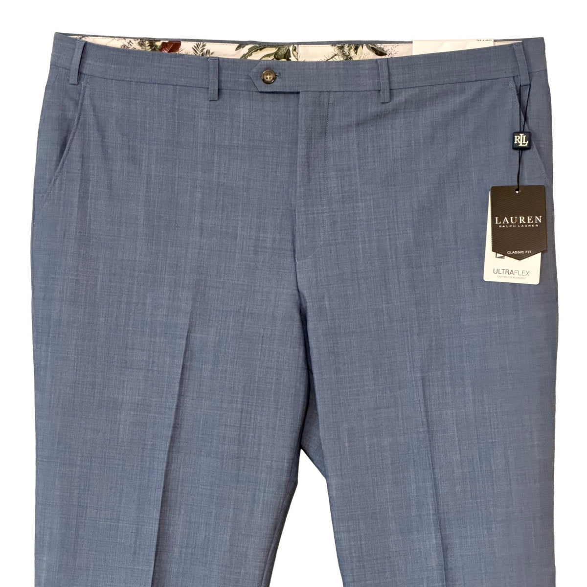 Lauren Ralph Lauren Dress Pant Men's 42"x32" Classic Fit Wool Blend Lt Blue