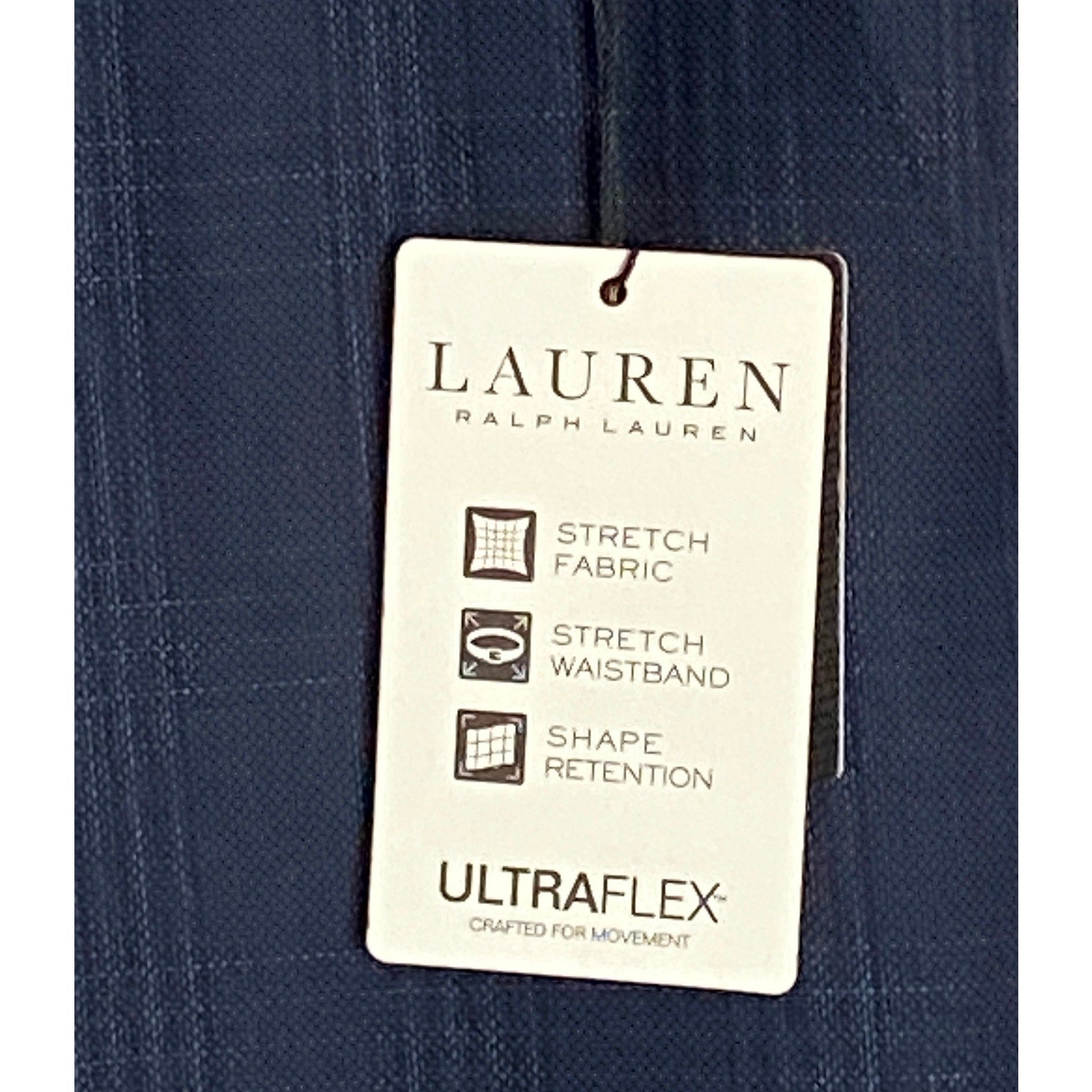Lauren Ralph Lauren Men's 42x32 Suit Pant Classic Fit Stretch Navy Plaid
