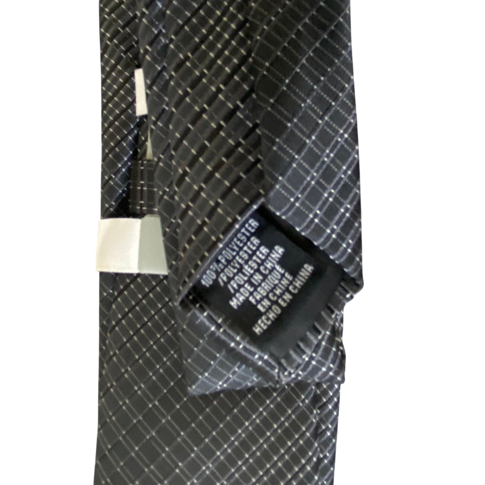 Perry Ellis Portfolio Necktie 3" Black Pearce Plaid Standard Length