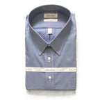 Roundtree & Yorke Shirt Men's 19 36/37 Big & Tall Cotton Dobby Blue Check