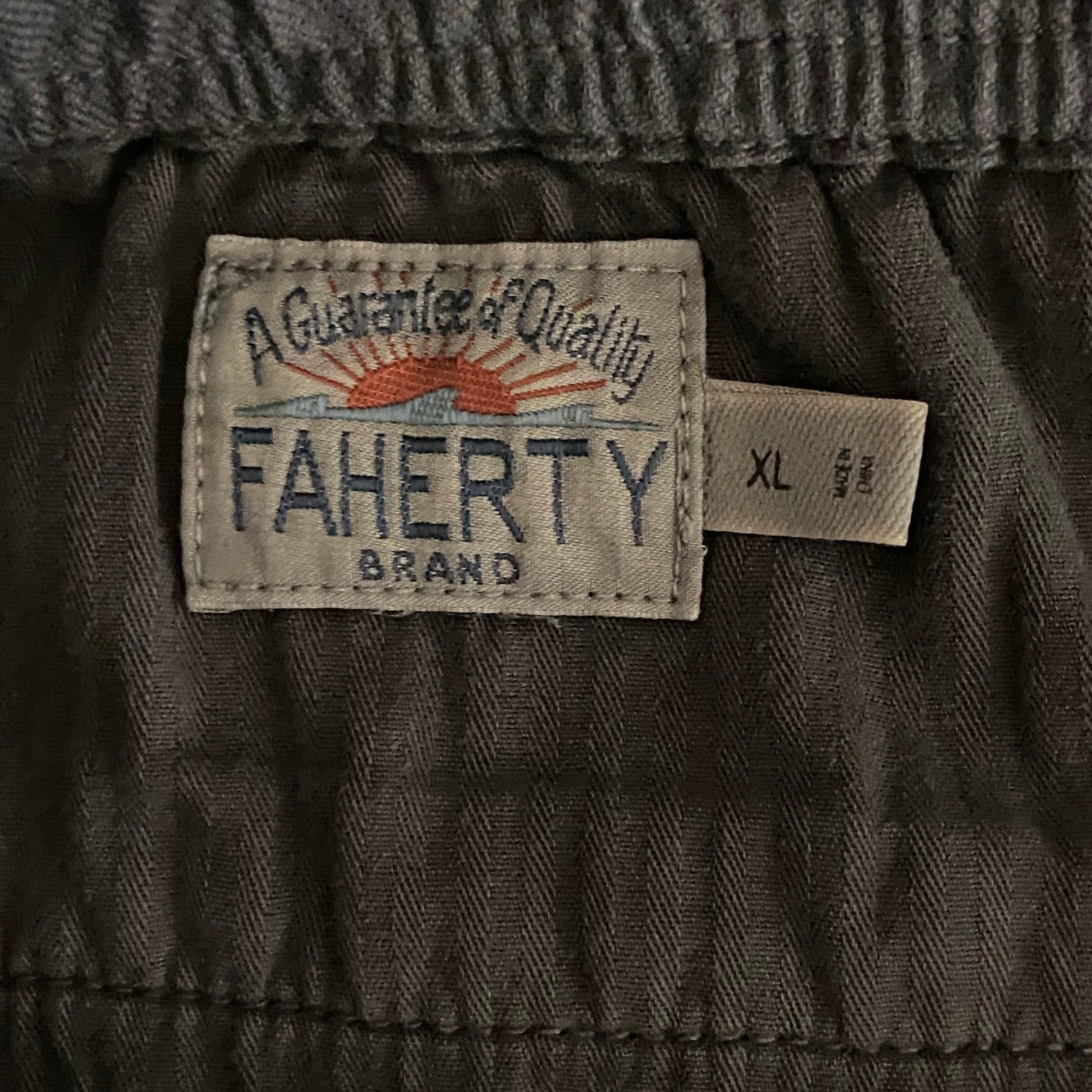 Faherty Shorts Men's XL Essential Drawstring Short Stretch Dark Green